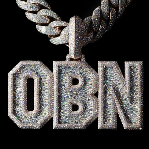 925 <b>Silver</b> Iced Out VVS Moissanite Diamond <b>Pendant</b> Custom Letter Hip Hop Luxury Statement <b>Pendant</b> For Unisex wear - Product Image 1