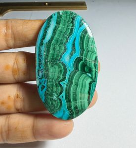 Prix de gros Pierre précieuse naturelle Chrysocolle Malachite de haute qualité, taille ovale, pour la fabrication de bijoux, vert, tailles assorties - Product Image 4