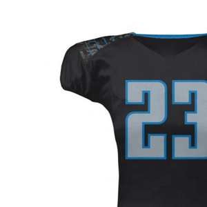 Custom Sublimation American Football Uniform Set with Integrated <b>Padding</b> <b>Pants</b> Professional Black and Blue Football Jersey - Product Image 2