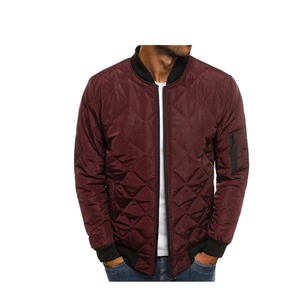 Men's <b>Slim</b> <b>Fit</b> Coated Stand Collar High Street Winter Bomber <b>Jacket</b> with Zipper Pocket - Product Image 3