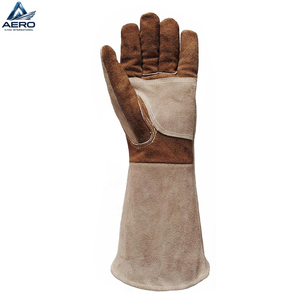 Wholesale Rate Multi-Purpose New Arrival Customized Full Suede Protection All-Brown Cow Split Leather Industrial Welding <b>Gloves</b> - Product Image 3