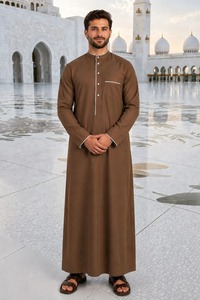 Haya Custom Islamic Thobe - Fabricant OEM - Tissu polyester de haute qualité - Printemps - Anti-rétrécissement - Anti-statique - Col montant - Long - Product Image 2