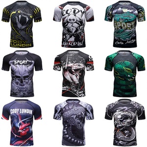 For Unisex Spandex Short Sleeve Rash Guard Sublimation Print Quick Dry MMA <b>Boxing</b> BJJ Sport <b>Shirt</b> Adult - Product Image 2