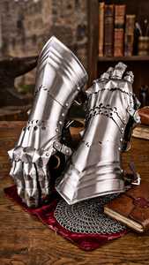 Guantes de Acero Medievales, Calibre 18, Forjados a Mano, Guantes de Armadura, Guantes de Caballero, Cosplay - Product Image 4