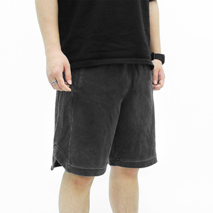 Pantalones Cortos Casuales Holgados para Hombre con Logo Personalizado, Lavado Ácido, 100% Algodón Tejido de Alto Gramaje, Efecto Desgastado por el Sol, Cierre de Cremallera en la Cintura - Product Image 2