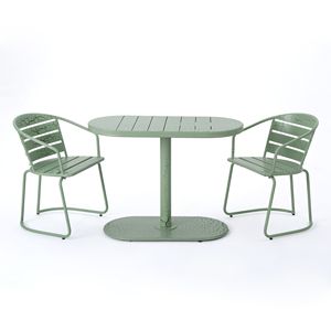 Set da Giardino Moderno e Chic con Sedie a Doghe Aperte che Aggiungono Texture - Product Image 3