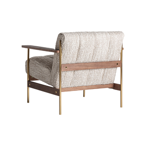 Modern Armchair Solid Teak Wood Upholstered Lounge Chair Durable <b>Frame</b> Plush Cushioned Seat Indoor Residential Furniture - Product Image 4