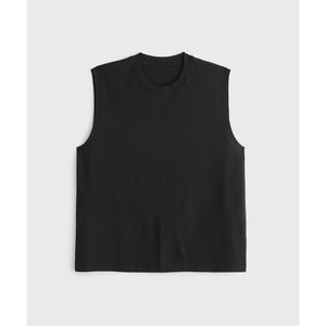 Camiseta sin mangas para hombre con logo personalizado, chaleco deportivo acanalado, top de fitness, chaleco sólido para gimnasio, ropa deportiva para correr - Product Image 1