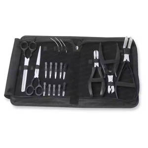 Kit d'outils pour extensions de cheveux en acier inoxydable, avec micro-anneaux, ciseaux, pinces et accessoires pour l'installation et le retrait - Product Image 5