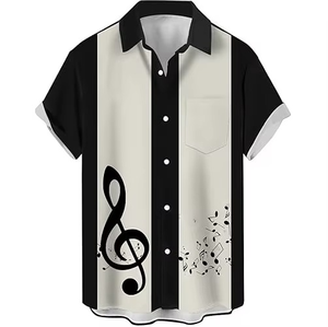Custom Design Floral Print Men's Soft Hawaiian Short Sleeve Satin <b>Bowling</b> Shirts Breathable Crocheted Polyester Beach Wear - Product Image 2