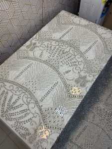 Elegant <b>Embroidered</b> Eco-Friendly Traditional Lace Fabric with Rhinestones Floral Pattern Handmade for Home Textiles 5 Yards - Product Image 3
