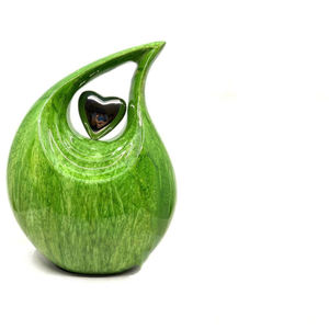 Traditional <b>Aluminum</b> Tear Drop Funeral Keepsake Urn Memorial Ash <b>Container</b> Crafted With Elegant Matte Surface Finish - Product Image 1