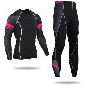 Customized Logo Rash Guard Mma <b>Compression</b> <b>Shirt</b> and Pants Sets Long Short Sleeve Uv Protective Sublimation Printing for Men - Product Image 4