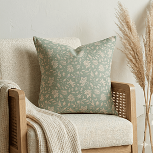 <b>Soft</b> Cotton Block Printed Cushion Cover with Elegant Floral and Geometric Patterns Washable Handmade <b>Pillow</b> Covers - Product Image 1