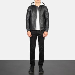 Veste en cuir véritable pour homme, en cuir de vache véritable, design personnalisé OEM, haute qualité, veste de motard tendance pour l'hiver - Product Image 3
