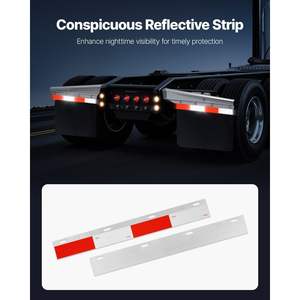 Supports de garde-boue à ressort argentés robustes avec espacement des boulons de 2-1/2 pouces pour semi-remorques, paire de supports de garde-boue chromés, accessoires pour camions - Product Image 5