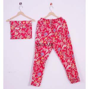 Ensemble pyjama imprimé pour femme, ensemble pyjama en coton doux, tenue de voyage, vêtements de nuit, pyjama cadeau pour demoiselle d'honneur, pyjama en pur coton - Product Image 2