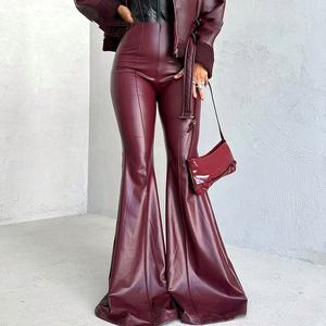 Pantalones de Cuero para Hombre, Tendencia 2025, OEM, Poliéster/Algodón, Estilo Urbano, Casual, Formal, Elegante, Invierno, Motociclista - Product Image 2
