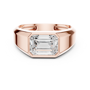 Round Brilliant Cut Lab Grown Diamond <b>Ring</b> <b>Men</b> 10K 14K Gold Plated Luxury Engagement Wedding Band IGI Certified Synthetic Stone - Product Image 1