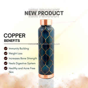 Pure Copper 1000ml Hammered <b>Water</b> <b>Bottle</b> for Gym Camping Travel Eco Friendly Leak Proof Wholesale - Product Image 3