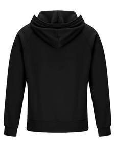 Men's <b>Black</b> <b>Zip</b>-<b>Up</b> <b>Hoodie</b> With Front Pockets Fleece Material Casual Style Regular Fit Autumn Wear - Product Image 2