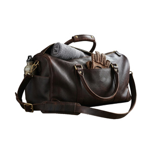 <b>Leather</b> Gym <b>Bag</b> Genuine <b>Leather</b> Large Capacity Sports Duffle with Zipper Closure for Unisex Weekend Travel Overnight Luggage - Product Image 5
