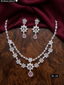 Parure de mariée en laiton plaqué or pour femme : collier ras-du-cou, boucles d'oreilles pendantes, tikka, zircon ethnique, tendance, haute qualité, dernier design - Product Image 5