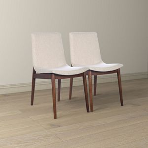 Ensemble de 2 chaises de salle à manger en tissu beige Ravel - Product Image 4