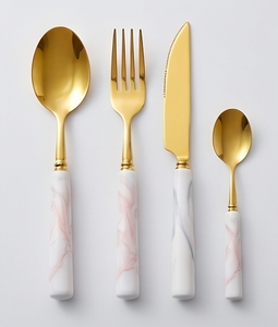 Stainless Steel Flatware <b>Set</b> With <b>Marble</b> Handle And Elegant Design Perfect For Restaurant Weddings And Special Events - Product Image 1