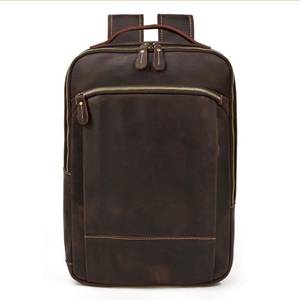 Vintage Genuine Leather 15.6 inch Laptop <b>Backpack</b> <b>Waterproof</b> Travel Rucksack with Anti-Theft Pocket LBP-0303 - Product Image 2