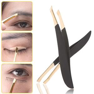 Pince à épiler professionnelle en acier inoxydable pour sourcils, 1 pièce, couleur or, outils de beauté et de maquillage pour femmes - Product Image 1