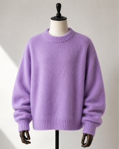 Pull en mohair surdimensionné à étiquette privée OEM, tricot épais, pull d'hiver en vente en gros - Product Image 4