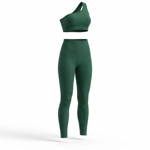 Ensembles de sport et de fitness pour femmes, vêtements de sport, ensemble soutien-gorge asymétrique et pantalon, tenue de yoga, ensemble de sport pour femmes - Product Image 4
