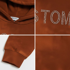 Conjuntos de Chándal Personalizados de Algodón Grueso con Capucha, Trajes Deportivos Bordados Unisex de Dos Piezas, Conjuntos de Pantalones Acampanados, Sudadera con Capucha y Chándal - Product Image 5