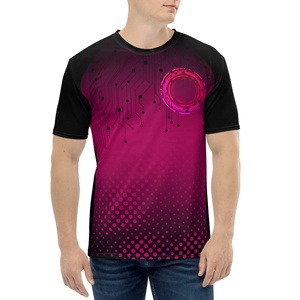 T-shirts personnalisés en polyester à séchage rapide avec service OEM et impression couleur intégrale, idéaux pour la gym, le fitness et un usage quotidien. - Product Image 1