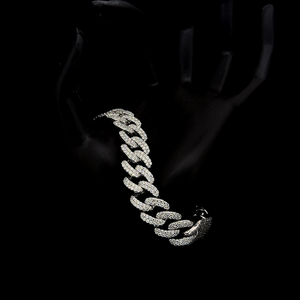 925 Silver Men's Iced Out Cuban Link <b>Bracelet</b> Rhodium Plated Moissanite Hip Hop Link <b>Bracelet</b> - Product Image 1