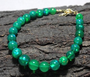 Green <b>Opal</b> Balls Beads Natural Ethiopian Welo <b>Opal</b> 5-8mm For Bracelets Or <b>Necklace</b> Making Available in 8" and 16" inches - Product Image 4