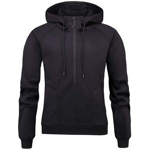 Sudadera corta lisa con cremallera para hombre, Sudadera ligera de manga larga con bolsillo de canguro, sudadera gráfica informal básica ajustada - Product Image 6