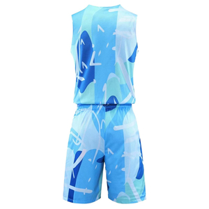 Ensemble d'uniformes de basketball personnalisés 100% polyester sans manches avec logo personnalisé, nom, numéro, impression par sublimation, broderie, appliqué - Product Image 3