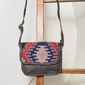 Bolso bandolera de cuero Kilim Jacquard étnico hecho a mano más vendido, bolso de viaje Vintage con correa ajustable, bandolera para mujer - Product Image 3