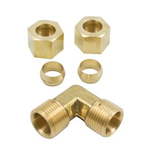 Codo de 90° de compresión de latón forjado de acero inoxidable 316, 2-4-4, 1/4" OD x 1/4" NPT macho, para instrumentación de alta presión - Product Image 3