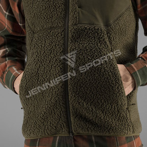 Outdoor Hunting 100% Micro Fleece Fabric Harkila Hunting Vest With Zipper Closing Gilet With Multi Pockets Travel Vest - Product Image 5