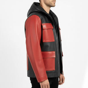 Chaqueta de Invierno de Cuero Suave Premium para Hombre, 100% Poliéster, Chaqueta Bomber Vintage Marrón con Cuello Camisero - Product Image 3