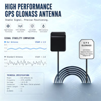Antenne GPS active de haute qualité à montage magnétique, gain 28dBi, étanche IP67, câble RG174 de 3m, connecteur Fakra, patch céramique