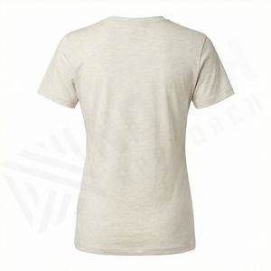 T-shirt 100 % coton pour femme, style décontracté, anti-boulochage, imprimé numérique uni, haut tendance été, couleur personnalisable - Product Image 2