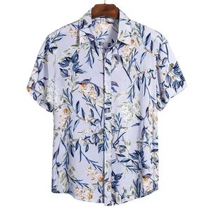 Camisa Hawaiana de Diseño Personalizado, Ropa de Playa para Hombre, Camisas de Manga Corta de Verano, Estampadas, Sólidas, 100% Algodón Ecológico - Product Image 4