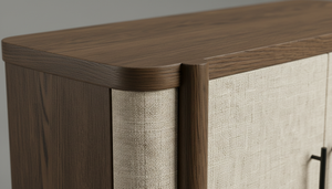 Aparador Moderno de Madera Maciza de Roble de 2 Puertas con Puertas de MDF, Mueble de Almacenamiento Ecológico para Sala de Estar - Product Image 4