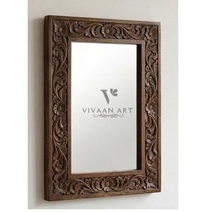 Miroir mural rond en bois Art Déco de luxe pour chambre à coucher, salon, salle de bain, décoration intérieure élégante et écologique - Product Image 2