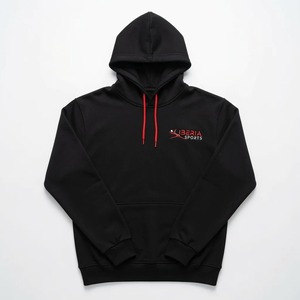 IBERIA Custom Sports Pullover Hoodie <b>Black</b> Fleece <b>Sweatshirt</b> with Hood Drawstring Casual Athletic Training Wear - Product Image 1