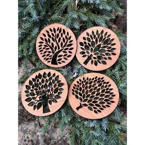 Premium MDF Laser Engraved Coasters Durable Home Decor for <b>Table</b> <b>Protection</b> with Carved Surface - Product Image 3